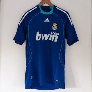 Real Madrid 2008-09 Blue Away Soccer Football Jersey Adidas